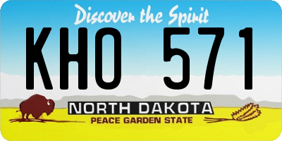 ND license plate KHO571