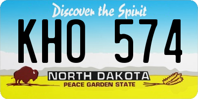 ND license plate KHO574