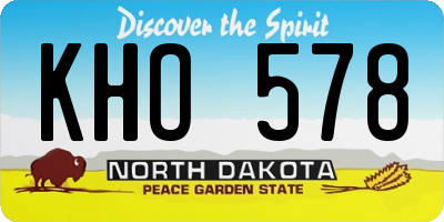ND license plate KHO578