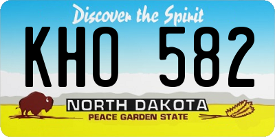 ND license plate KHO582