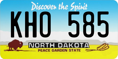 ND license plate KHO585