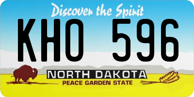 ND license plate KHO596