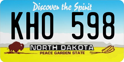 ND license plate KHO598