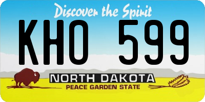 ND license plate KHO599