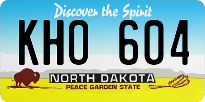 ND license plate KHO604