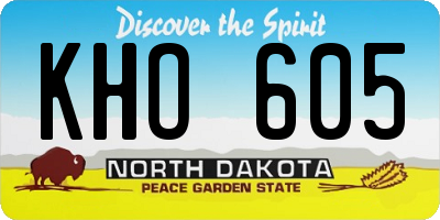 ND license plate KHO605