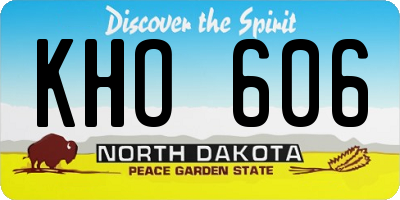 ND license plate KHO606