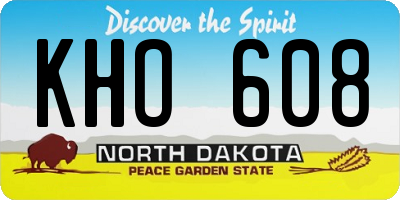 ND license plate KHO608