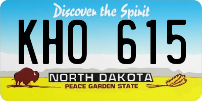 ND license plate KHO615