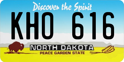 ND license plate KHO616