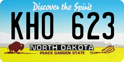 ND license plate KHO623