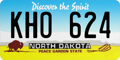 ND license plate KHO624
