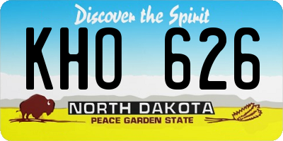 ND license plate KHO626