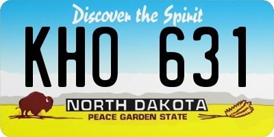 ND license plate KHO631