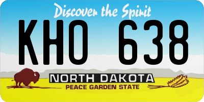 ND license plate KHO638