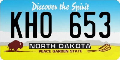 ND license plate KHO653