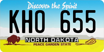 ND license plate KHO655