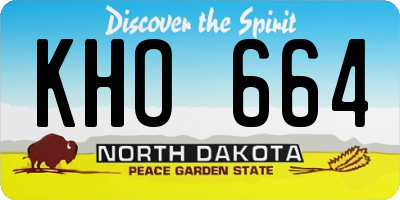 ND license plate KHO664