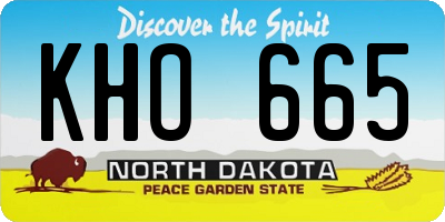 ND license plate KHO665