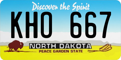ND license plate KHO667