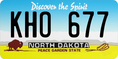 ND license plate KHO677