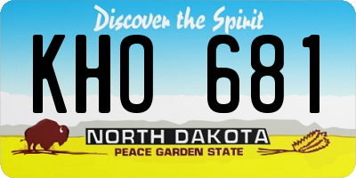 ND license plate KHO681