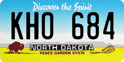 ND license plate KHO684