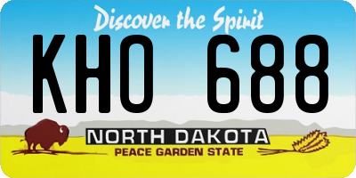 ND license plate KHO688