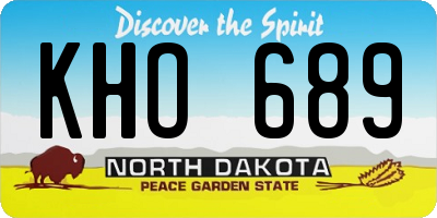 ND license plate KHO689