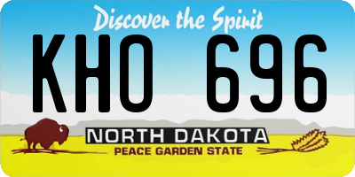 ND license plate KHO696
