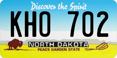 ND license plate KHO702