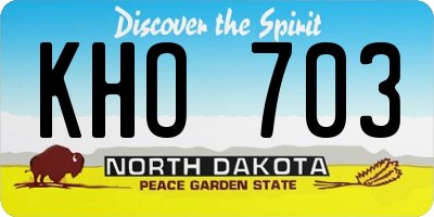 ND license plate KHO703