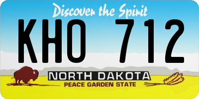 ND license plate KHO712