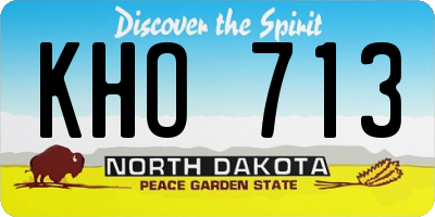 ND license plate KHO713