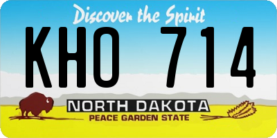 ND license plate KHO714