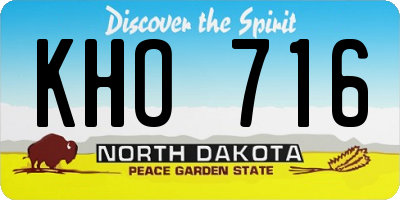 ND license plate KHO716