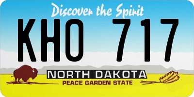 ND license plate KHO717