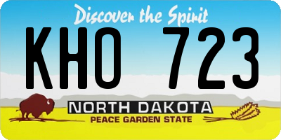 ND license plate KHO723