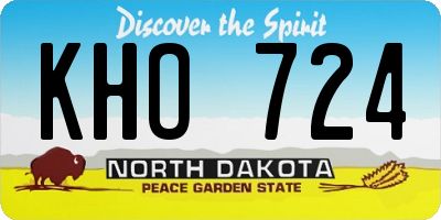 ND license plate KHO724