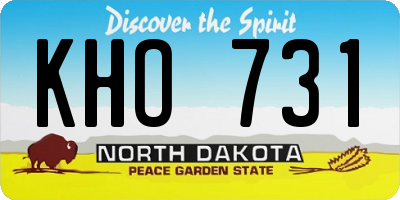 ND license plate KHO731