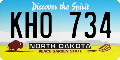 ND license plate KHO734