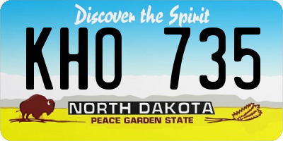 ND license plate KHO735