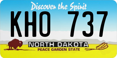 ND license plate KHO737
