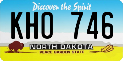 ND license plate KHO746