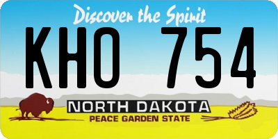 ND license plate KHO754
