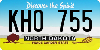 ND license plate KHO755