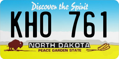ND license plate KHO761