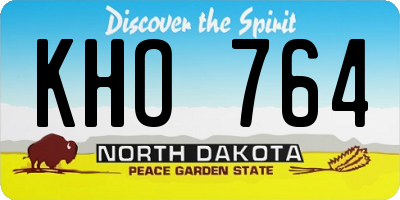ND license plate KHO764