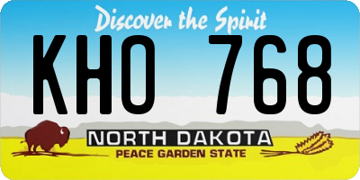 ND license plate KHO768