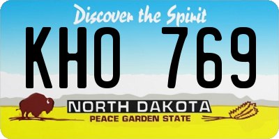 ND license plate KHO769